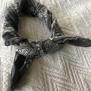 Dark gray paisley bandana